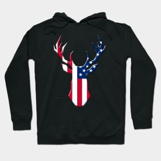 USA Flag Deer Hunting Emblem American Hunters Gift Hoodie